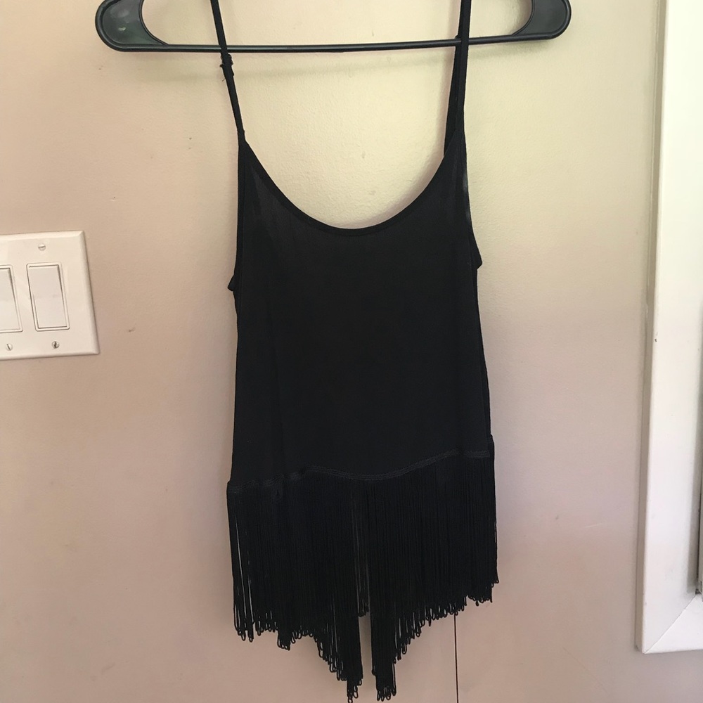 Black fringe top - Picture 1 of 3